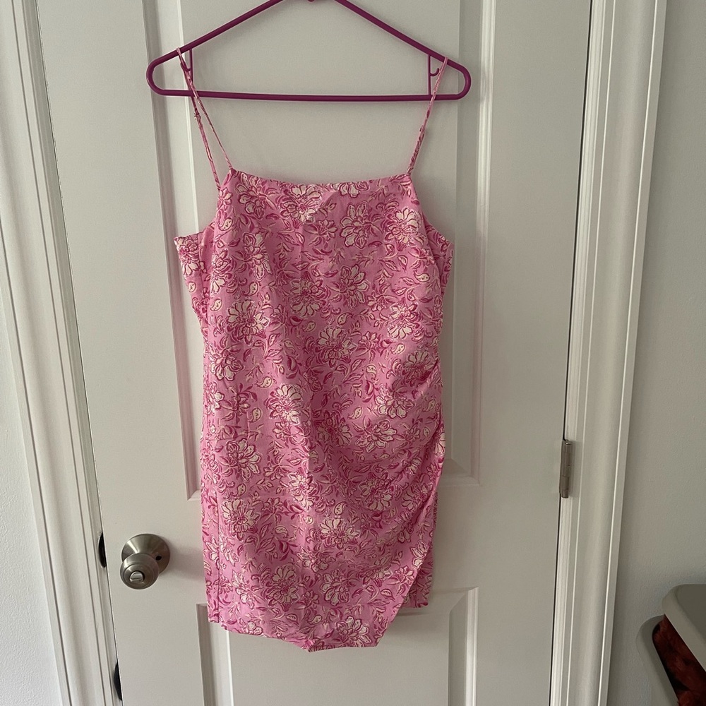 Zara pink floral mini dress